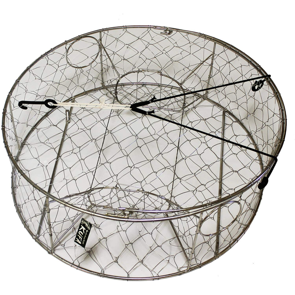KUFA 2 Pack of Vinyl Coated Steel Ring Crab Trap Size O30 with 50' Rope  CT90x2K Fishing Nets